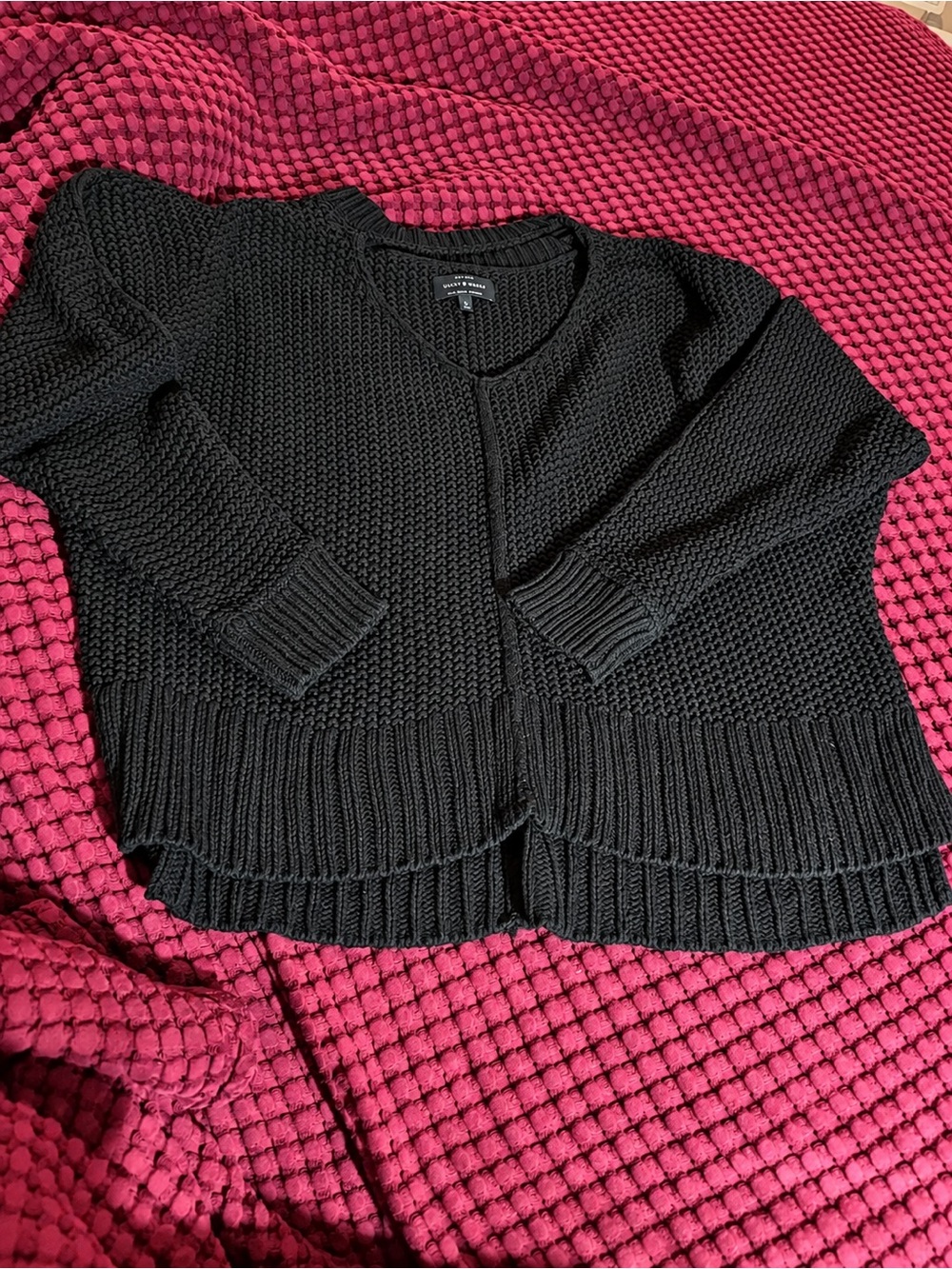 Lucky Brand Black V-Neck Knit Sweater
